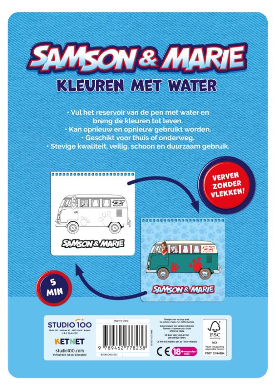 Achterkant van Samson & Marie : Kleuren met water