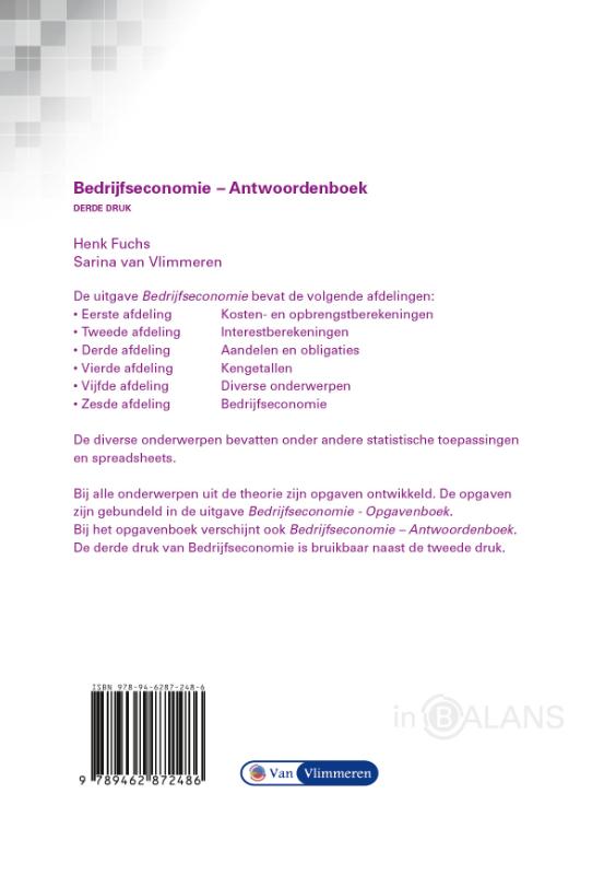 Achterkant van Bedrijfseconomie