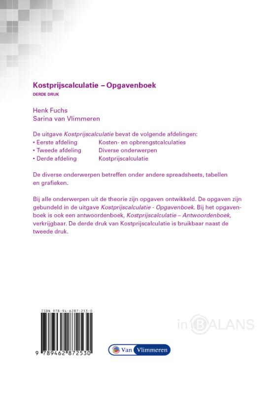 Achterkant van Kostprijscalculatie