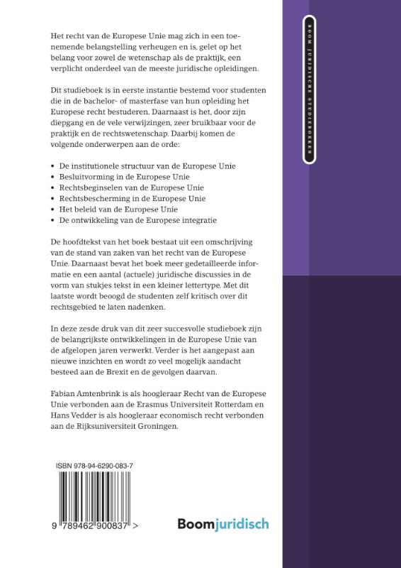 Achterkant van Recht van de Europese Unie