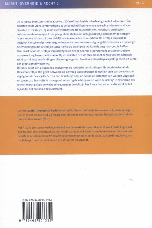 Achterkant van De dienstenrichtlijn in Nederland