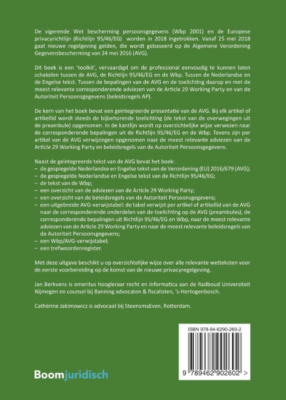 Achterkant van Tekstuitgave privacyverordening