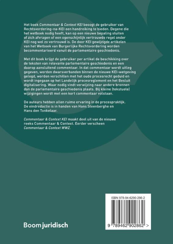 Achterkant van Commentaar & Context KEI