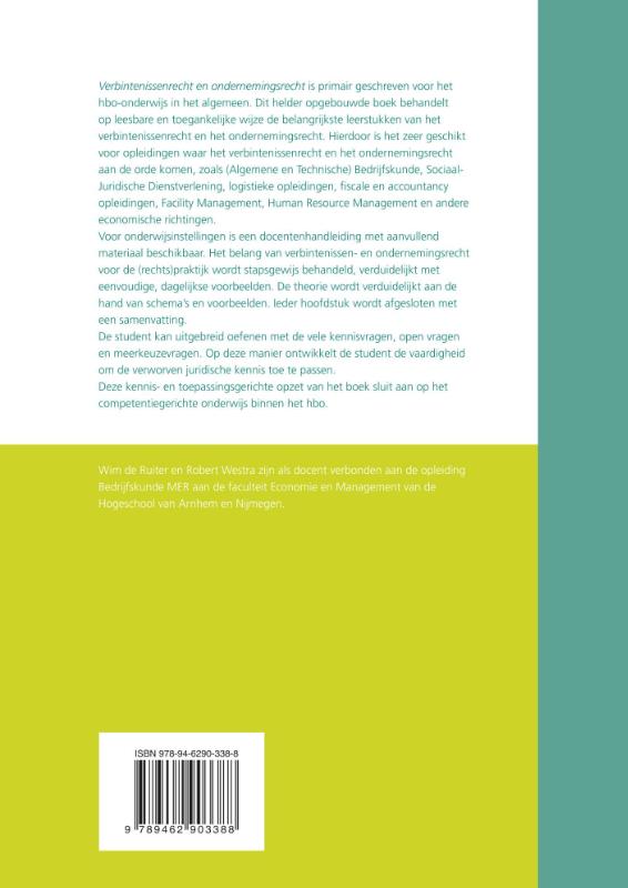 Achterkant van Verbintenissenrecht & ondernemingsrecht