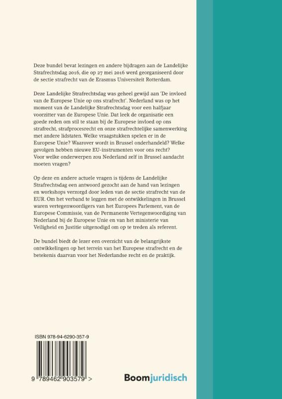 Achterkant van De invloed van de Europese Unie op het strafrecht