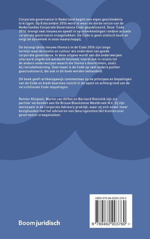 Achterkant van Commentaar & Context Corporate Governance Code