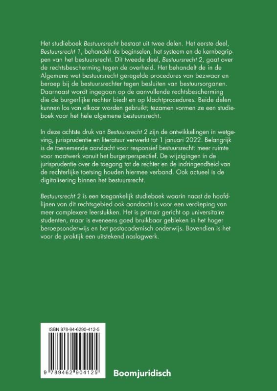 Achterkant van Bestuursrecht 2