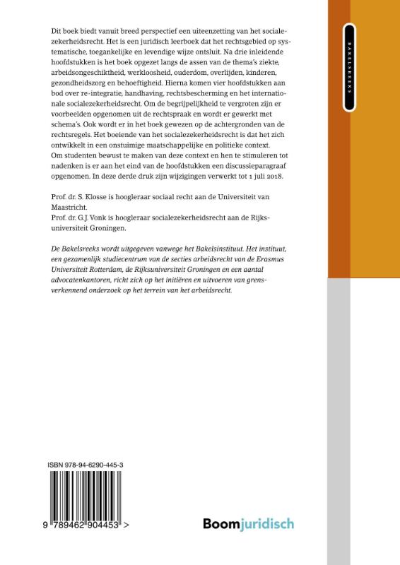 Achterkant van Hoofdzaken socialezekerheidsrecht