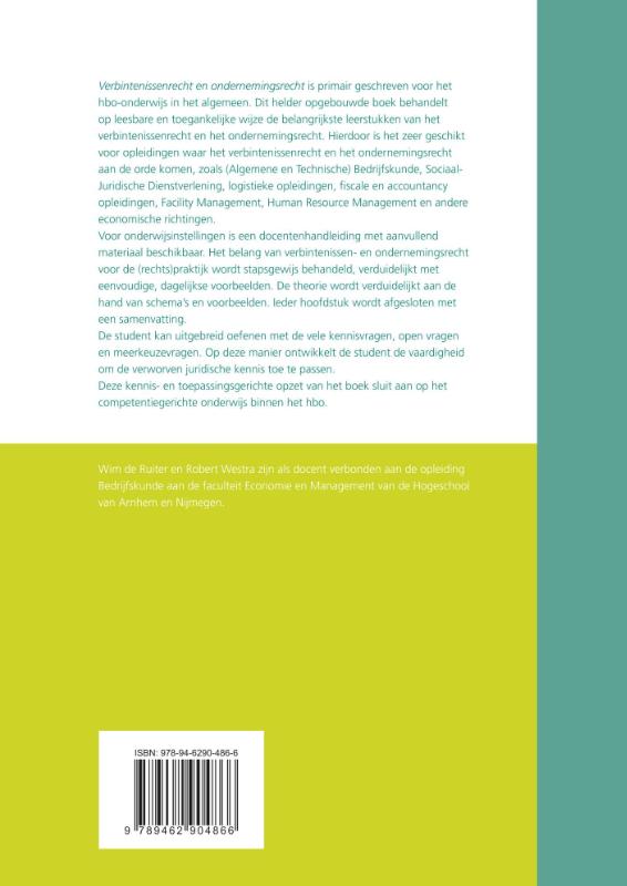 Achterkant van Verbintenissenrecht & ondernemingsrecht