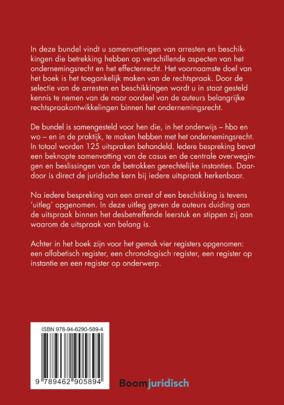 Achterkant van Kernarresten Ondernemingsrecht