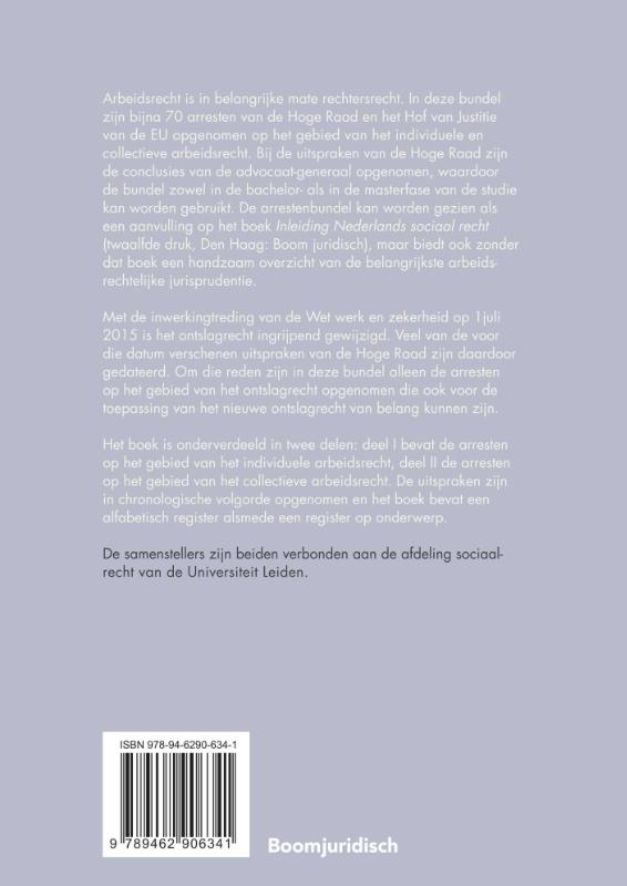Achterkant van Arresten Arbeidsrecht