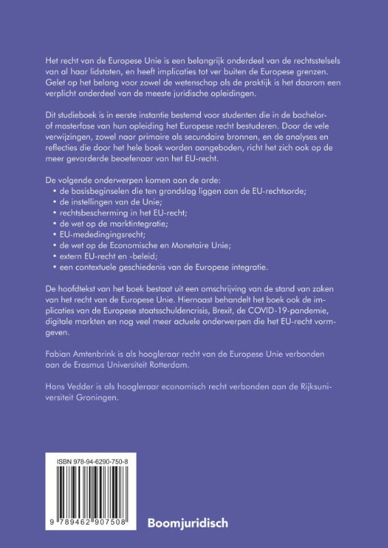 Achterkant van Recht van de Europese Unie