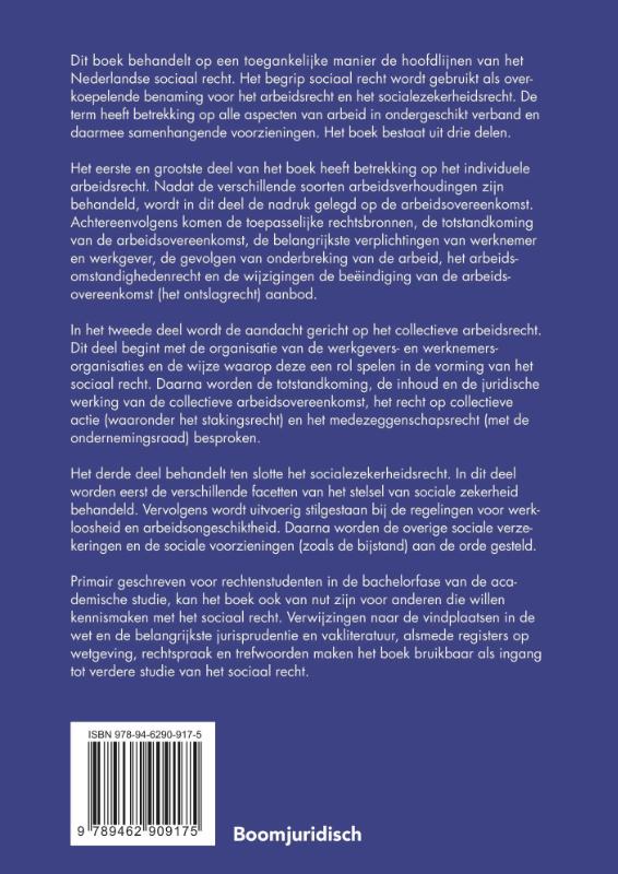 Achterkant van Inleiding Nederlands sociaal recht