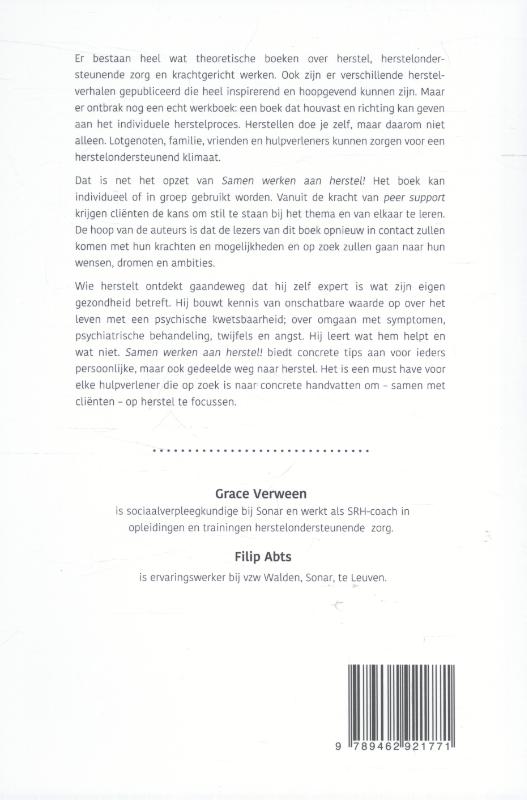 Achterkant van Samen werken aan herstel!
