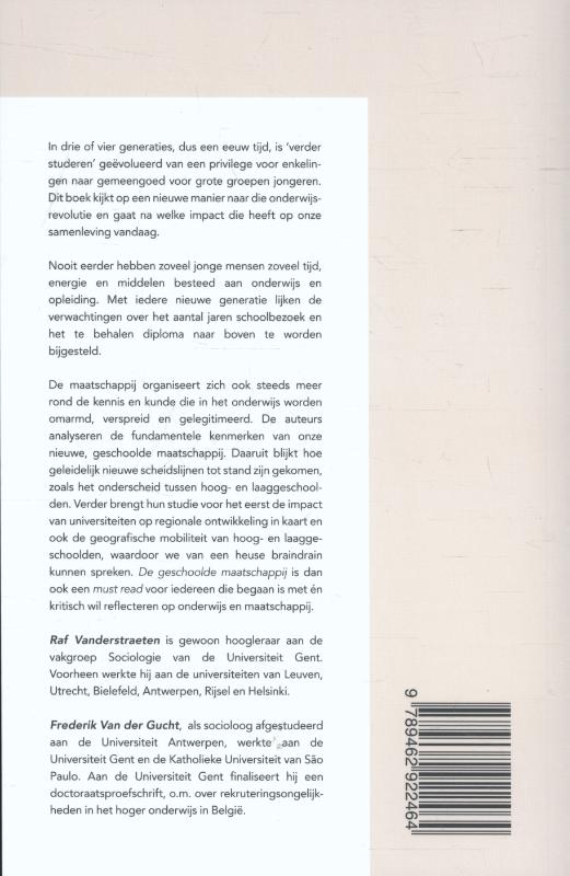 Achterkant van De geschoolde maatschappij