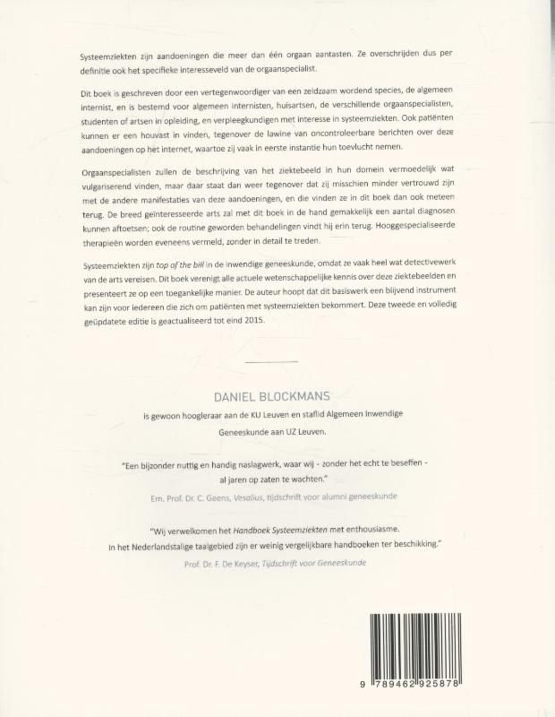 Achterkant van Handboek systeemziekten