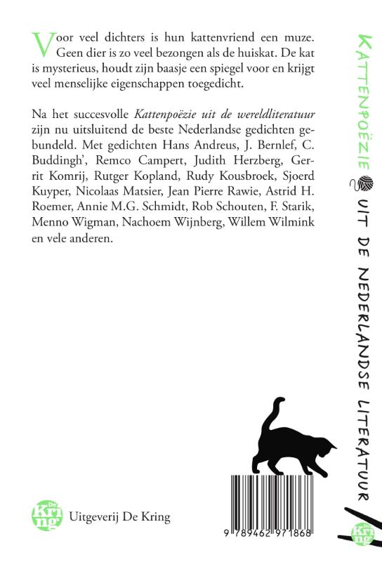Achterkant van Kattenpoëzie uit de Nederlandse literatuur