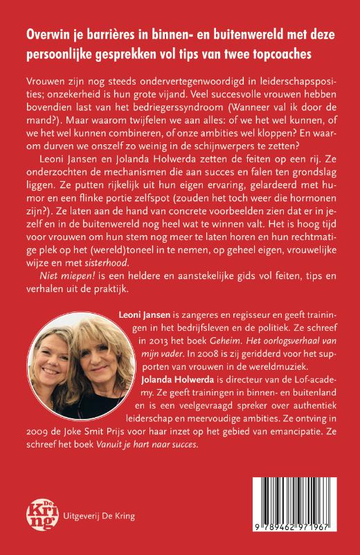 Achterkant van Niet miepen!