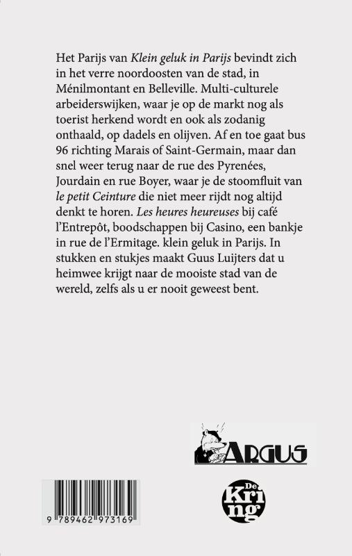 Achterkant van Klein geluk in Parijs