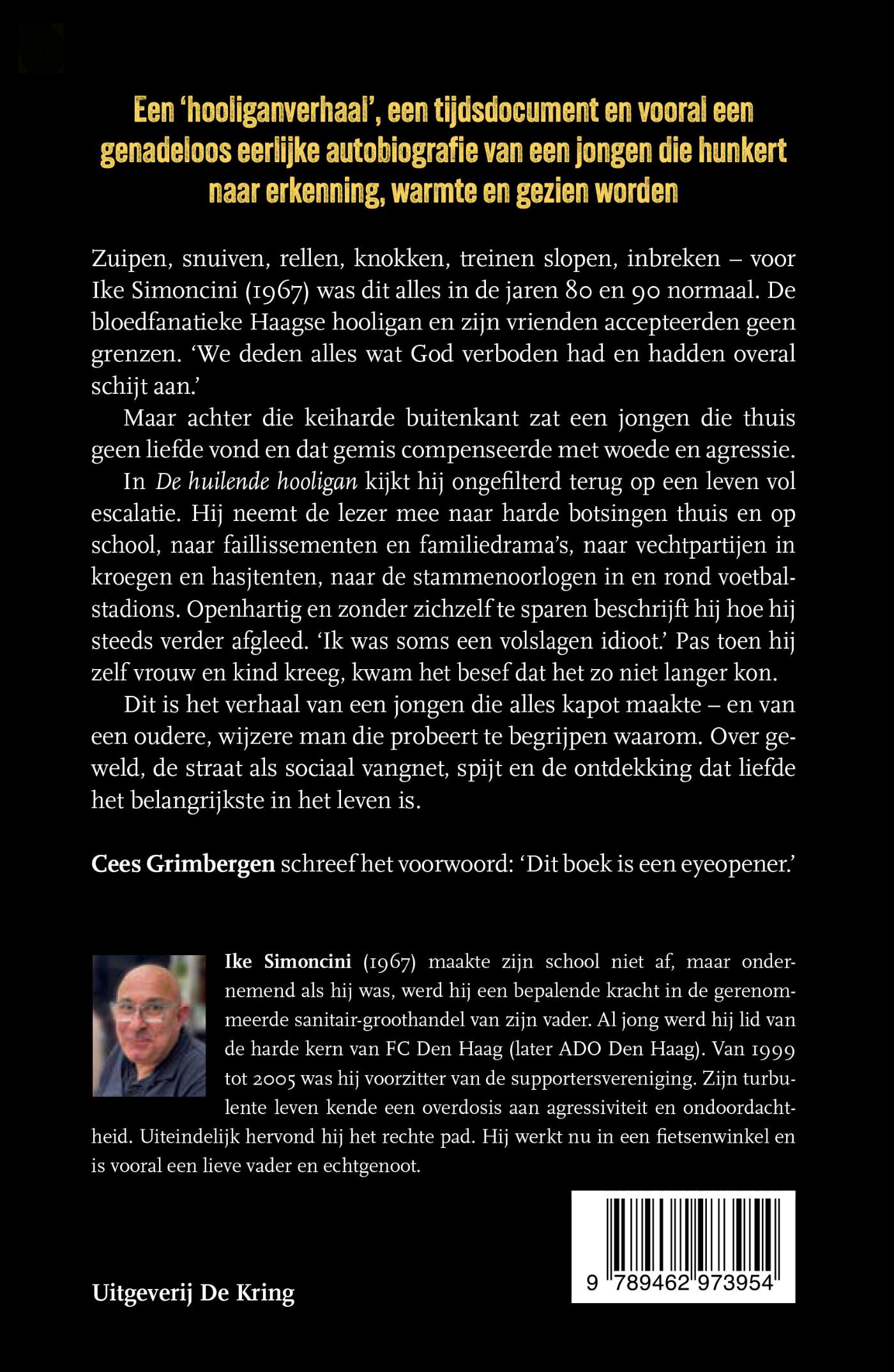 Achterkant van De huilende hooligan