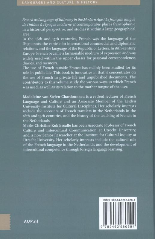 Achterkant van French as language of intimacy in the Modern Age