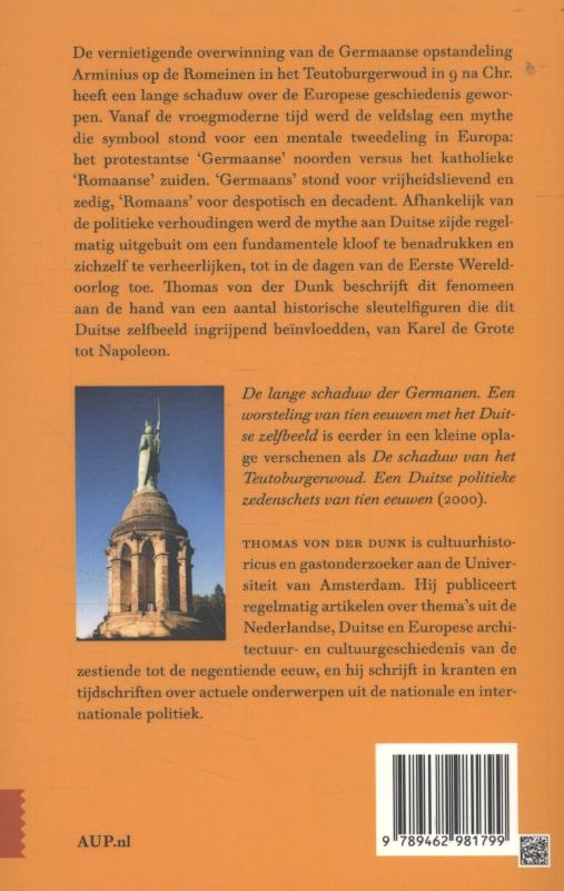 Achterkant van De lange schaduw der Germanen