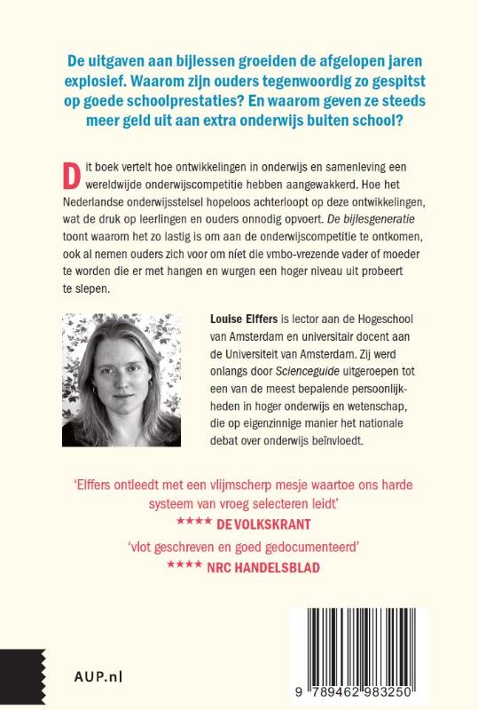 Achterkant van De bijlesgeneratie