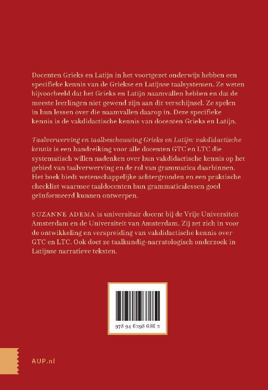 Achterkant van Taalverwerving en taalbeschouwing Grieks en Latijn