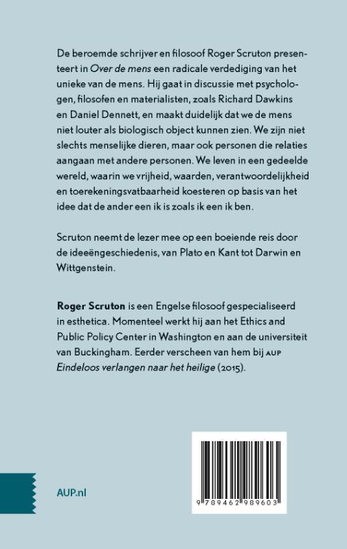 Achterkant van Over de mens