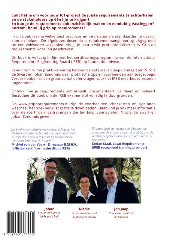Achterkant van Grip op Requirements