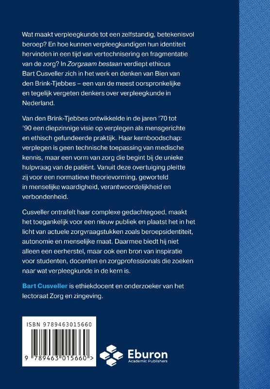 Achterkant van Zorgzaam bestaan
