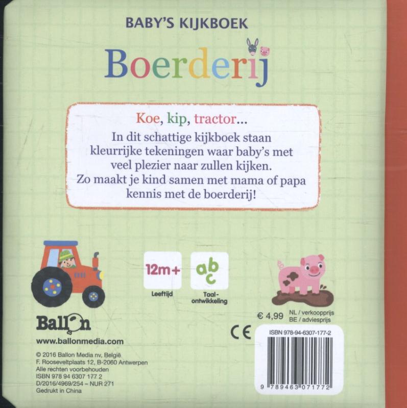 Achterkant van Baby's kijkboek: boerderij
