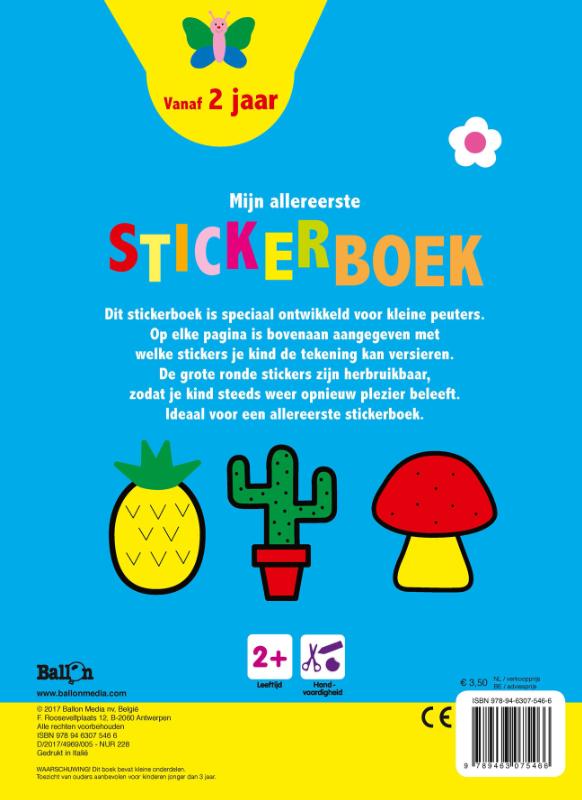Achterkant van Mijn allereerste stickerboek