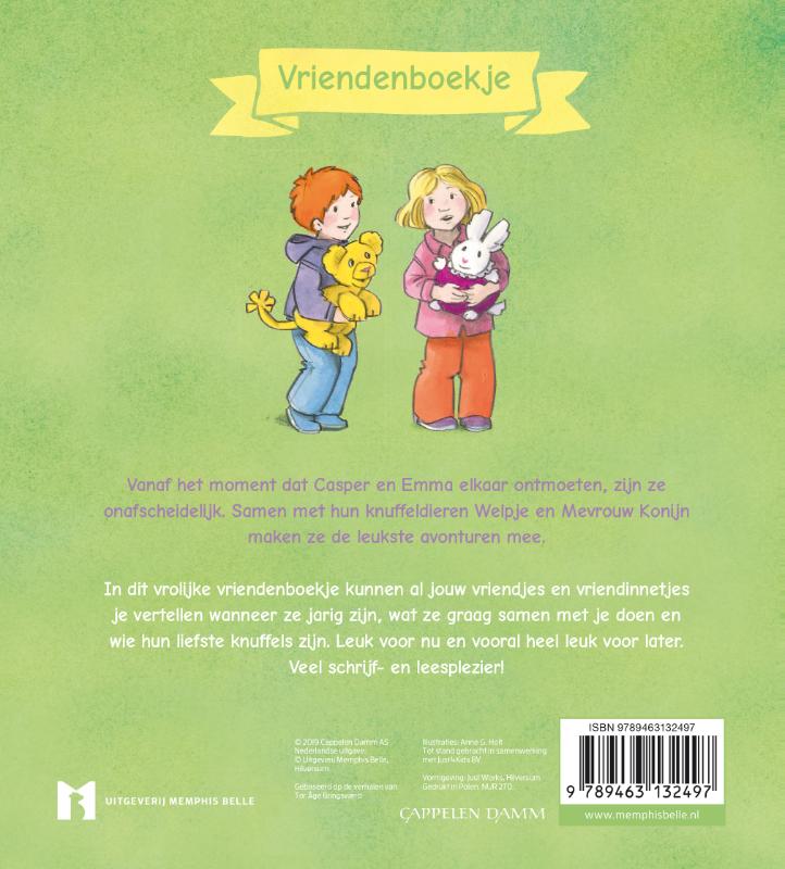 Achterkant van Casper & Emma Vriendenboekje