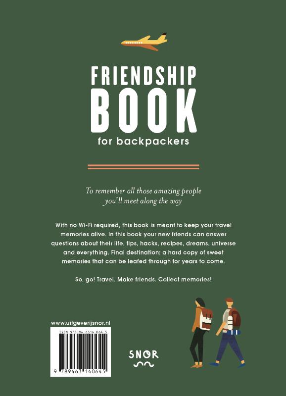 Achterkant van Friendship book for Backpackers