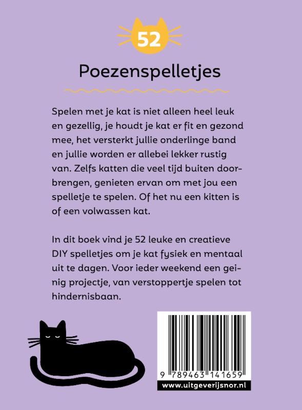Achterkant van 52 poezenspelletjes