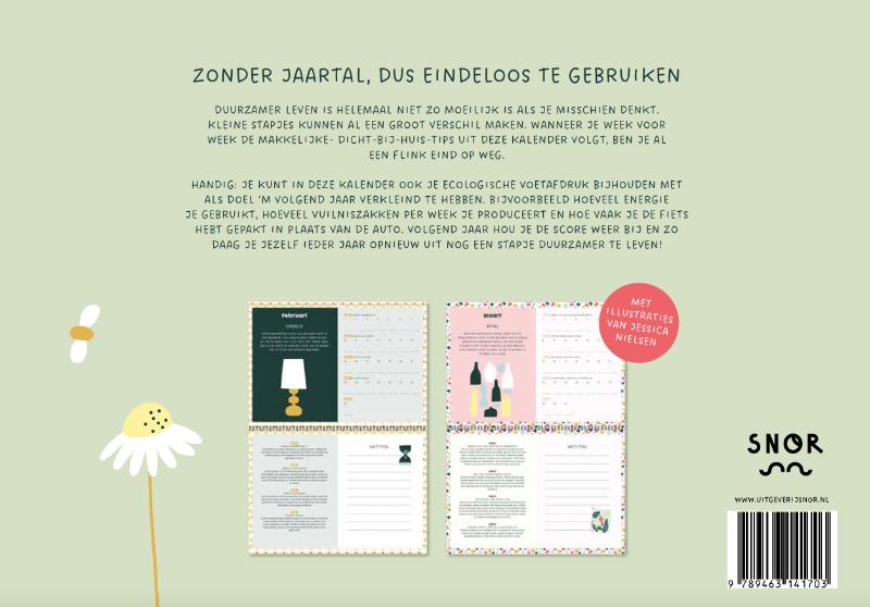 Achterkant van Duurzame kalender