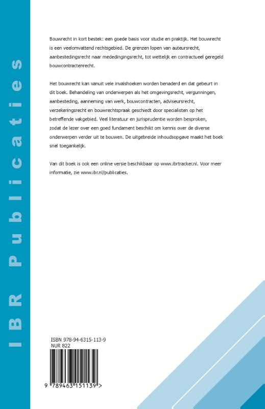Achterkant van Bouwrecht in kort bestek (11e druk)