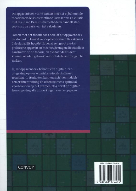 Achterkant van Opgavenboek