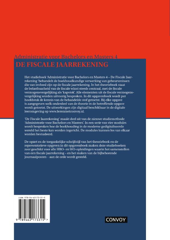 Achterkant van ABM 4 De Fiscale Jaarrekening Opgavenboek 3e druk