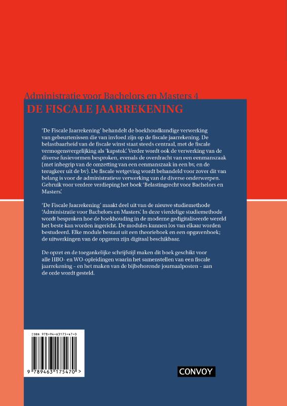 Achterkant van ABM 4 De Fiscale Jaarrekening Theorieboek 4e druk