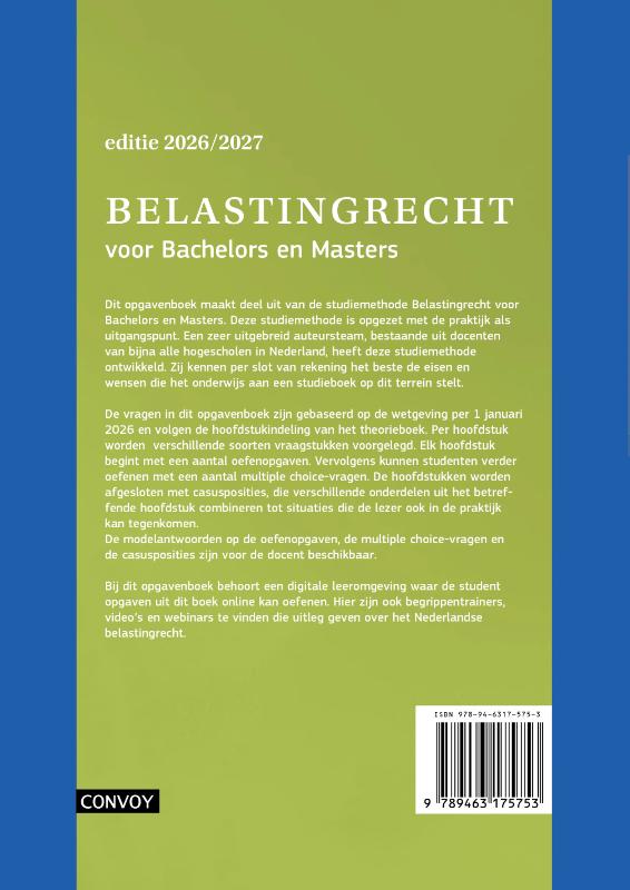 Achterkant van Opgavenboek