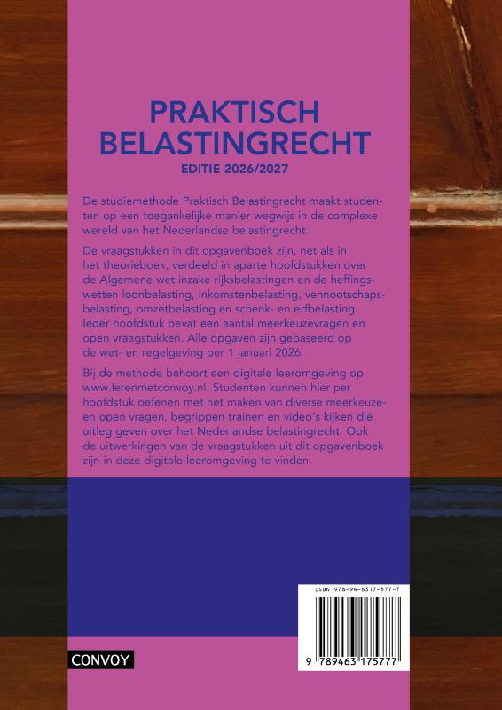 Achterkant van Opgavenboek