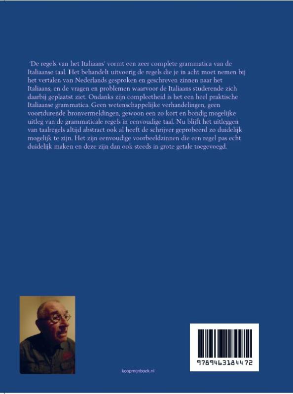 Achterkant van De regels van het Italiaans