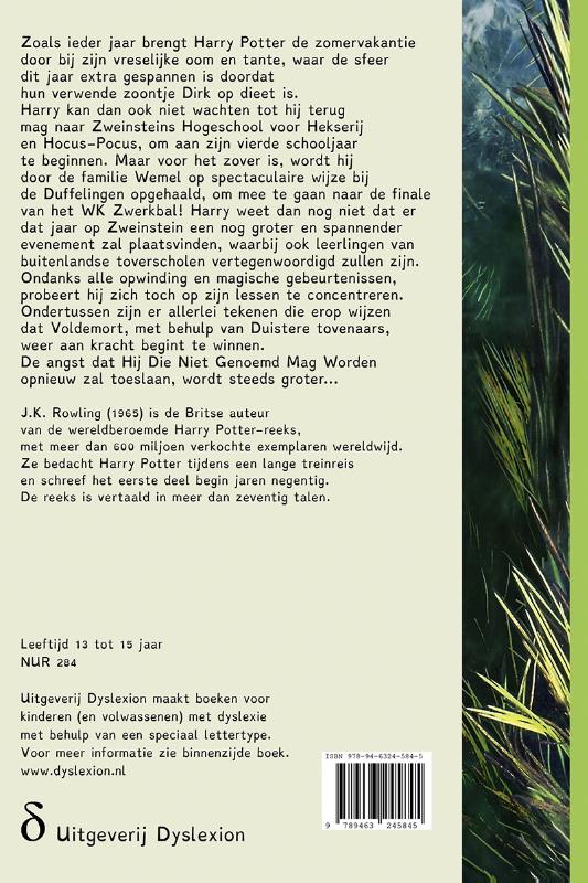 Achterkant van Harry Potter en de Vuurbeker