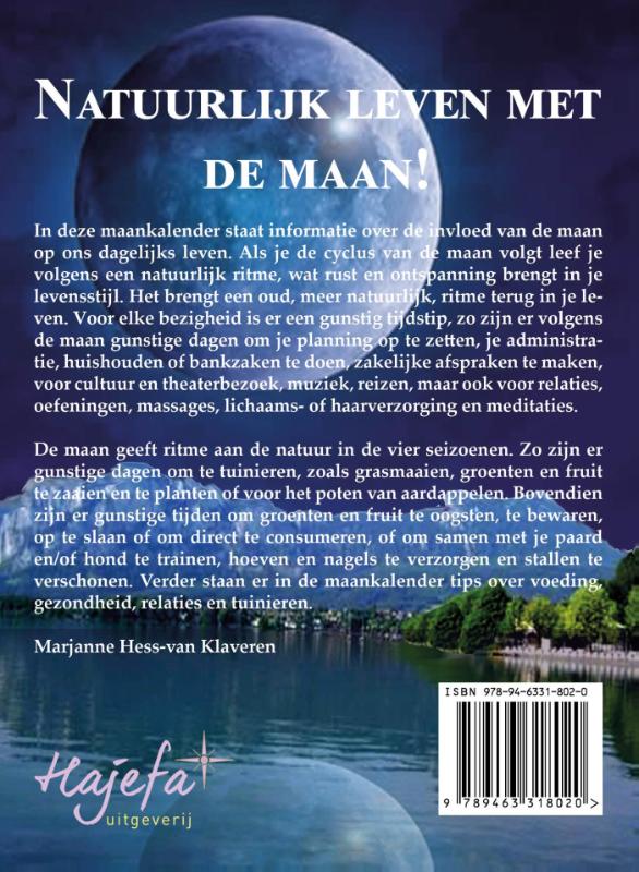 Achterkant van Maankalender 2017