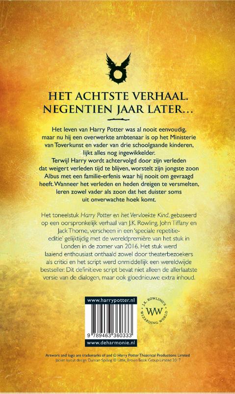 Achterkant van Harry Potter en het vervloekte kind