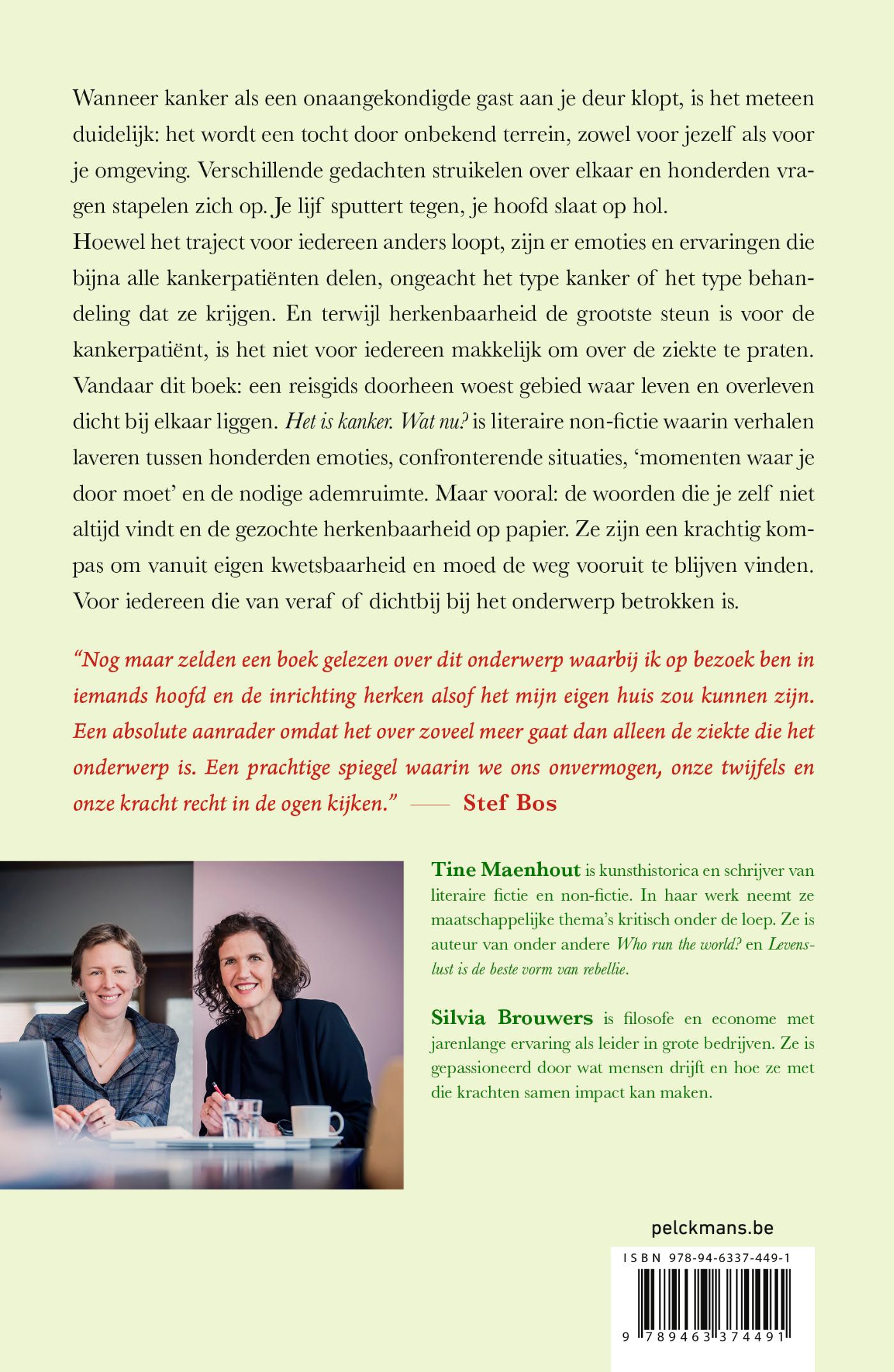 Achterkant van Het is kanker. Wat nu?