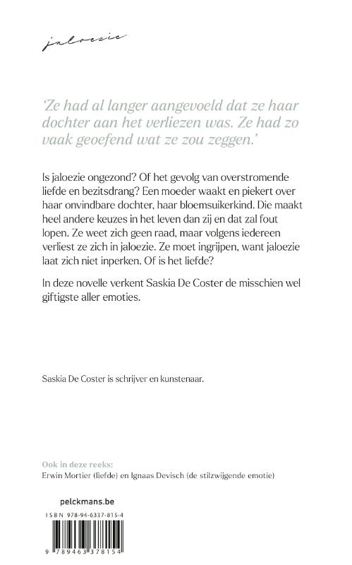 Achterkant van Een kleine filosofie van grote emoties: Jaloezie