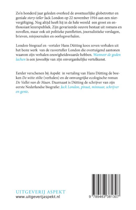 Achterkant van Wanner de goden lachen